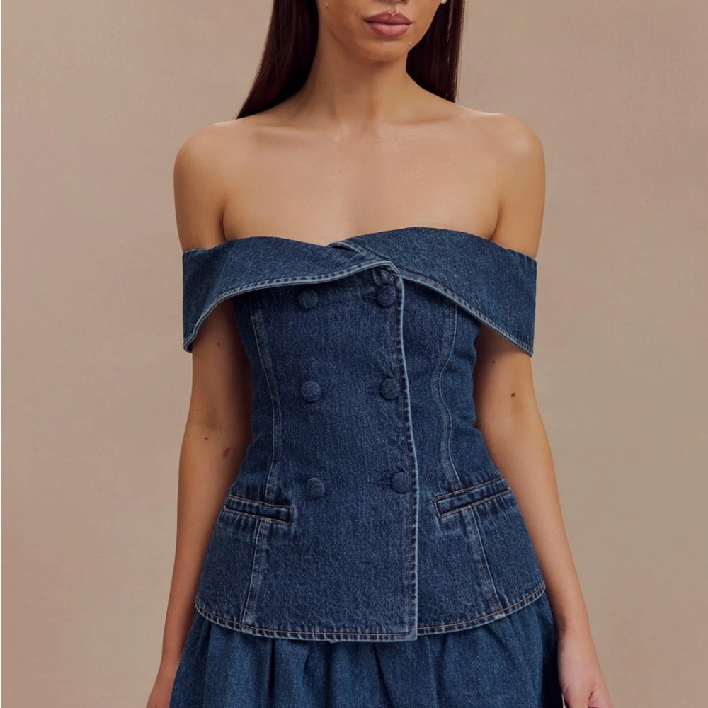 Off-Shoulder Denim Top